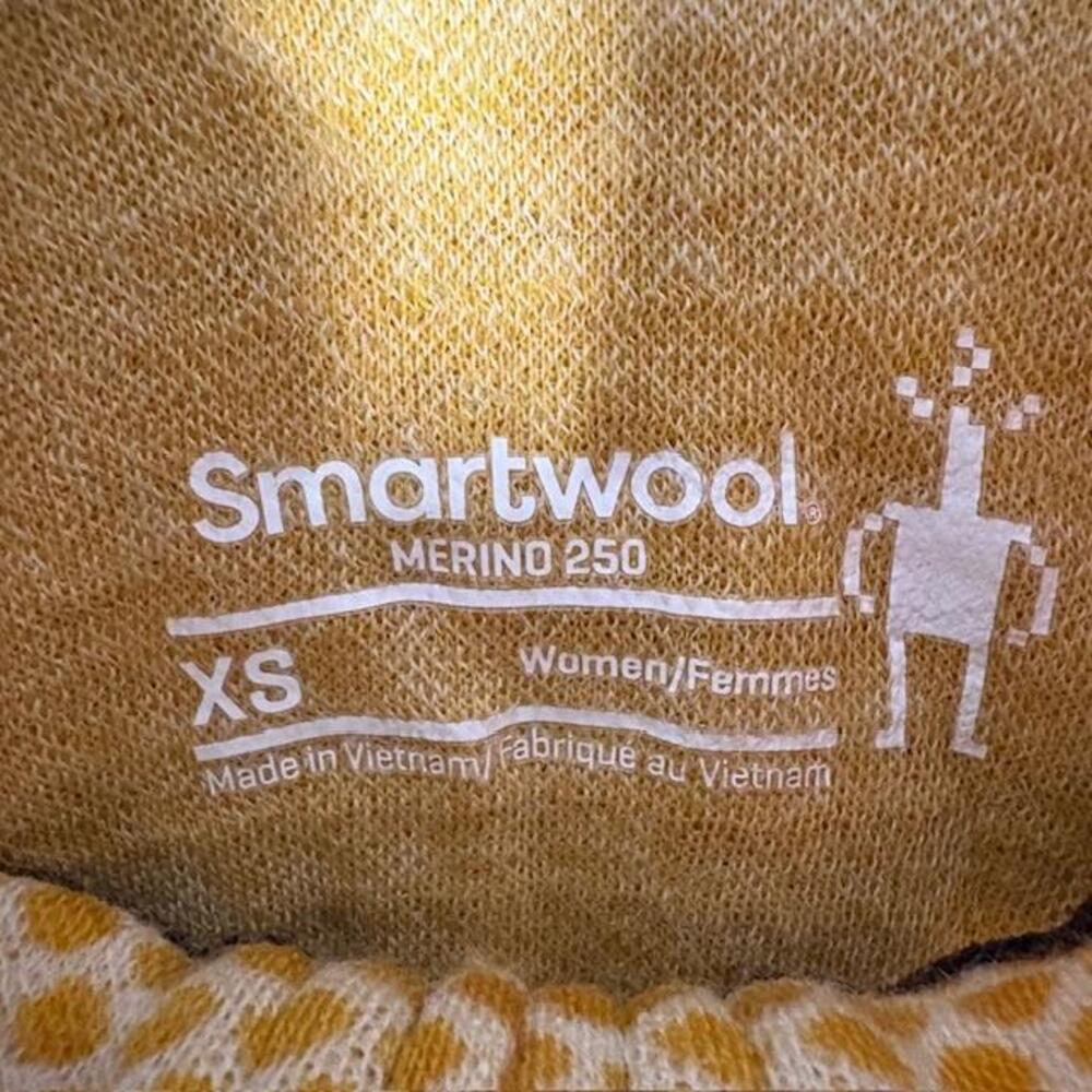 Smartwool Sweater Womens XS Yellow Merino 250 100% Wool 1/4 Zip Mock Neck Knit - Picture 3 of 9